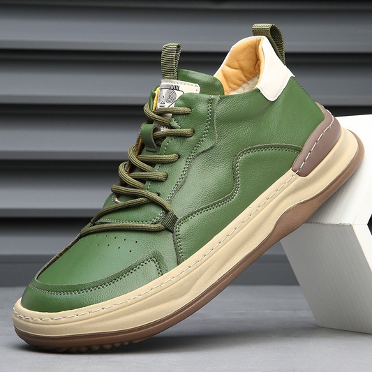 Alberti Leather Trainers - Green