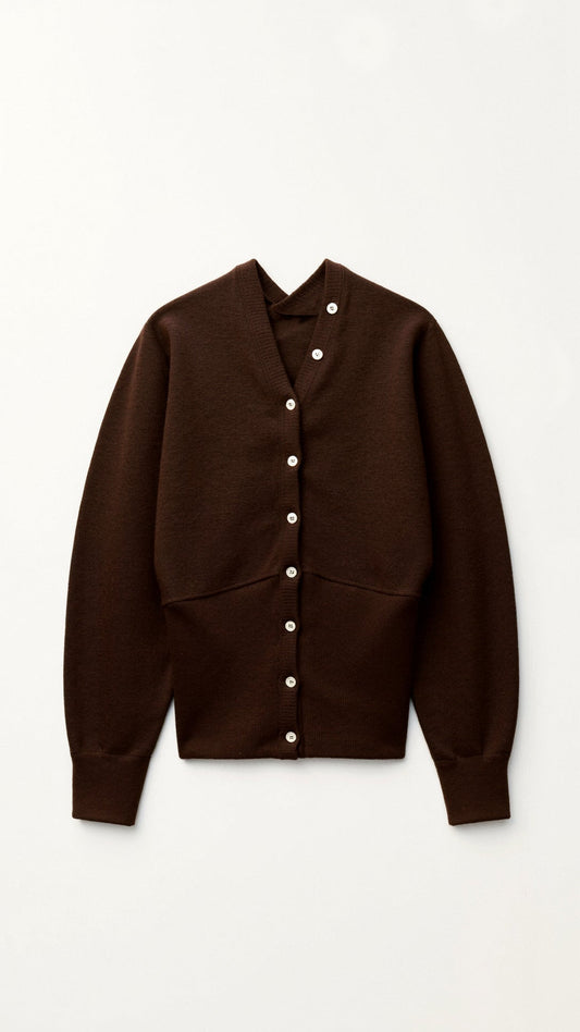 Willow Knitted V-Neck Cardigan - button detail