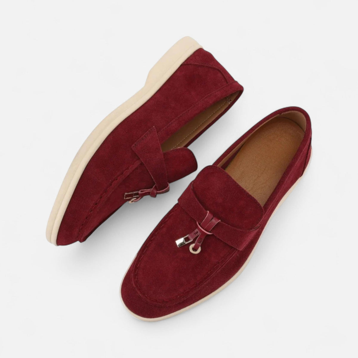 Old Money Lady Loafers - Wine Red front