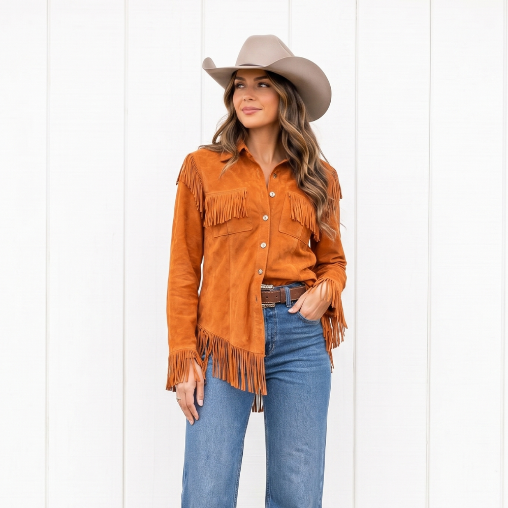 Fringe Suede Shirt Jacket - detail 1