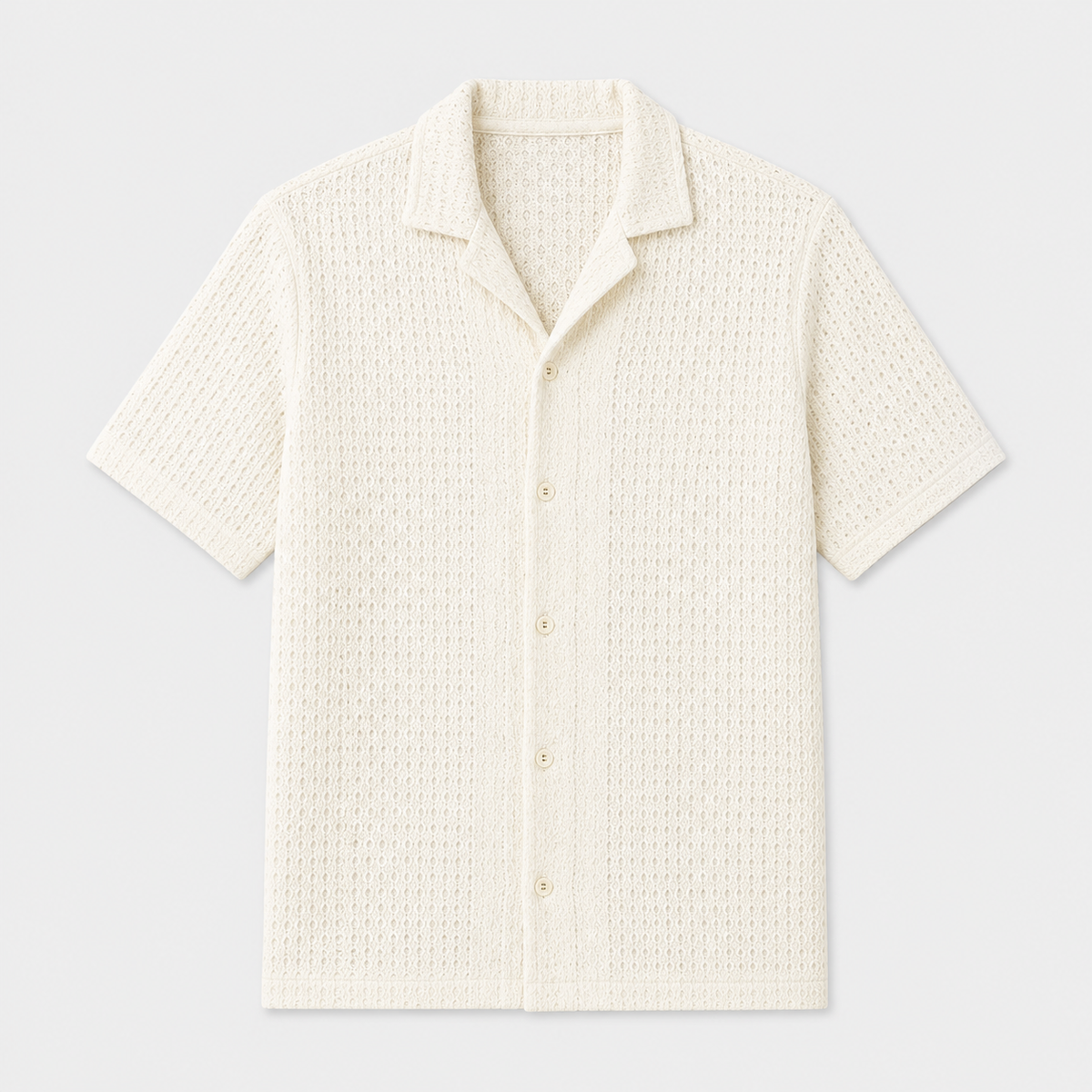 Elegant Smart Casual Shirt - White checkered flat