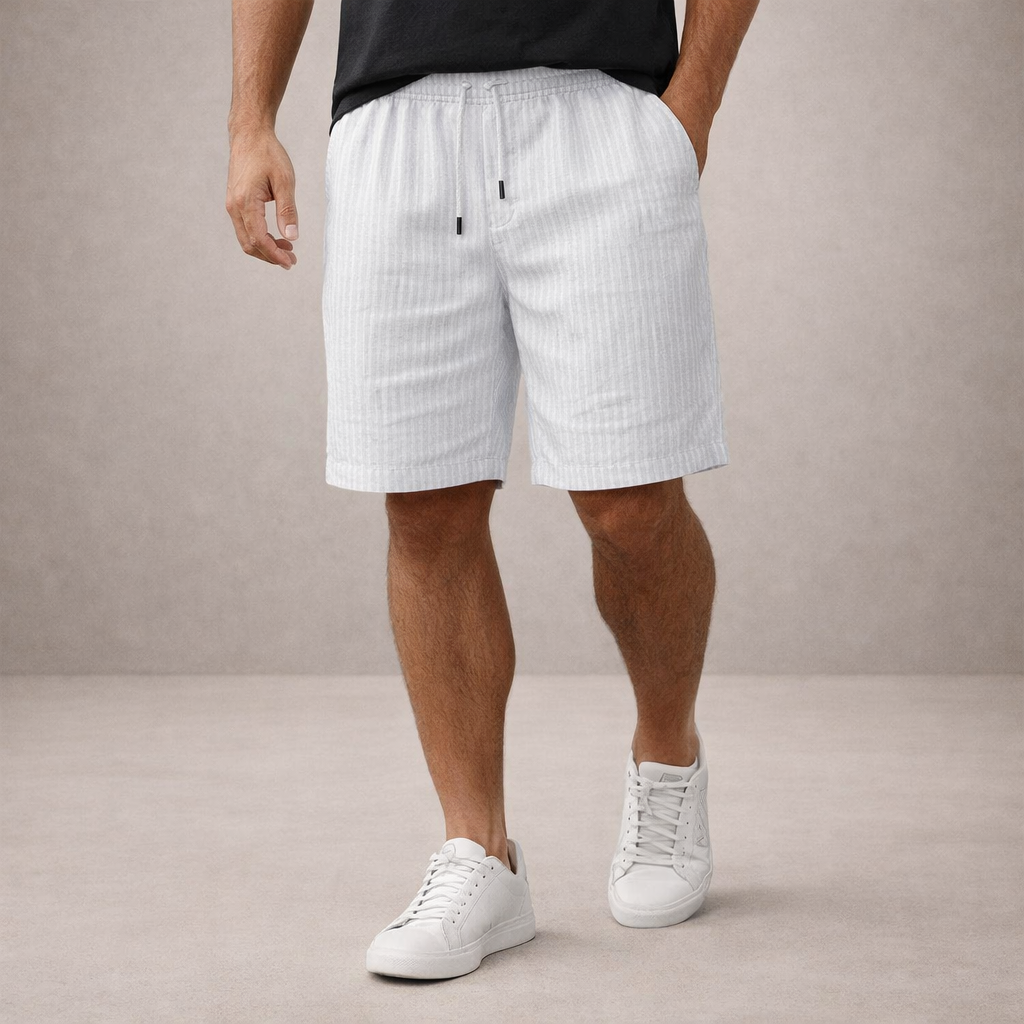 Men's Linen Shorts - White