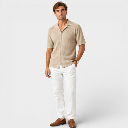 Elegant Smart Casual Shirt - Beige front