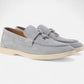 Old Money Lady Loafers - Navy grey soles