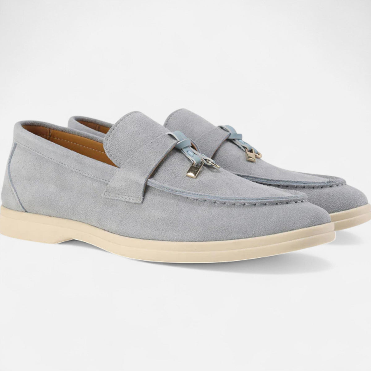 Old Money Lady Loafers - Navy grey soles