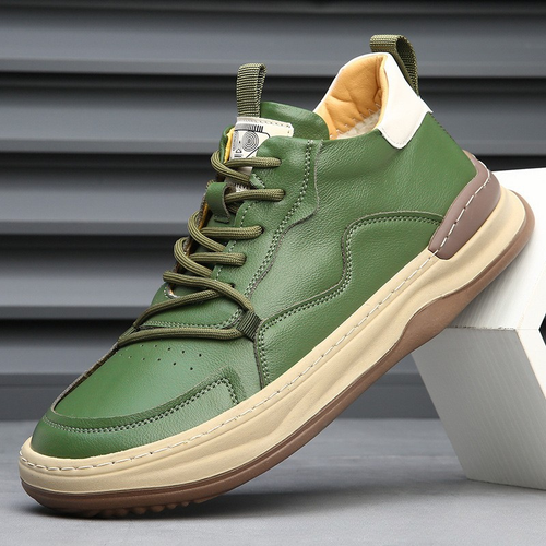 Alberti Leather Trainers - Green