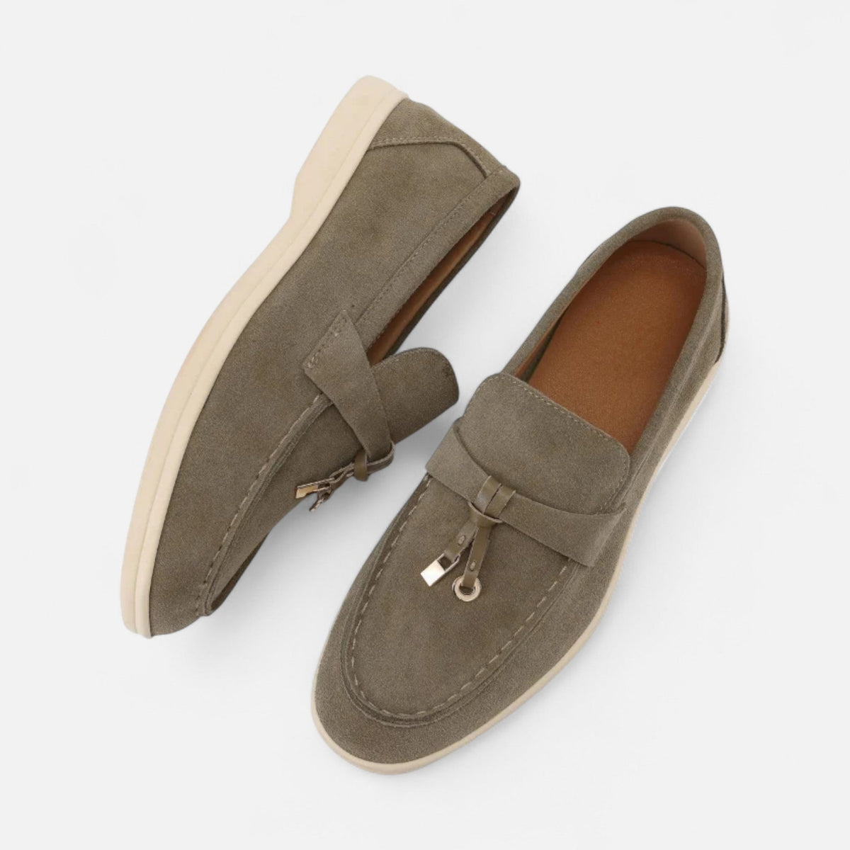 Old Money Lady Loafers - Army Green brown