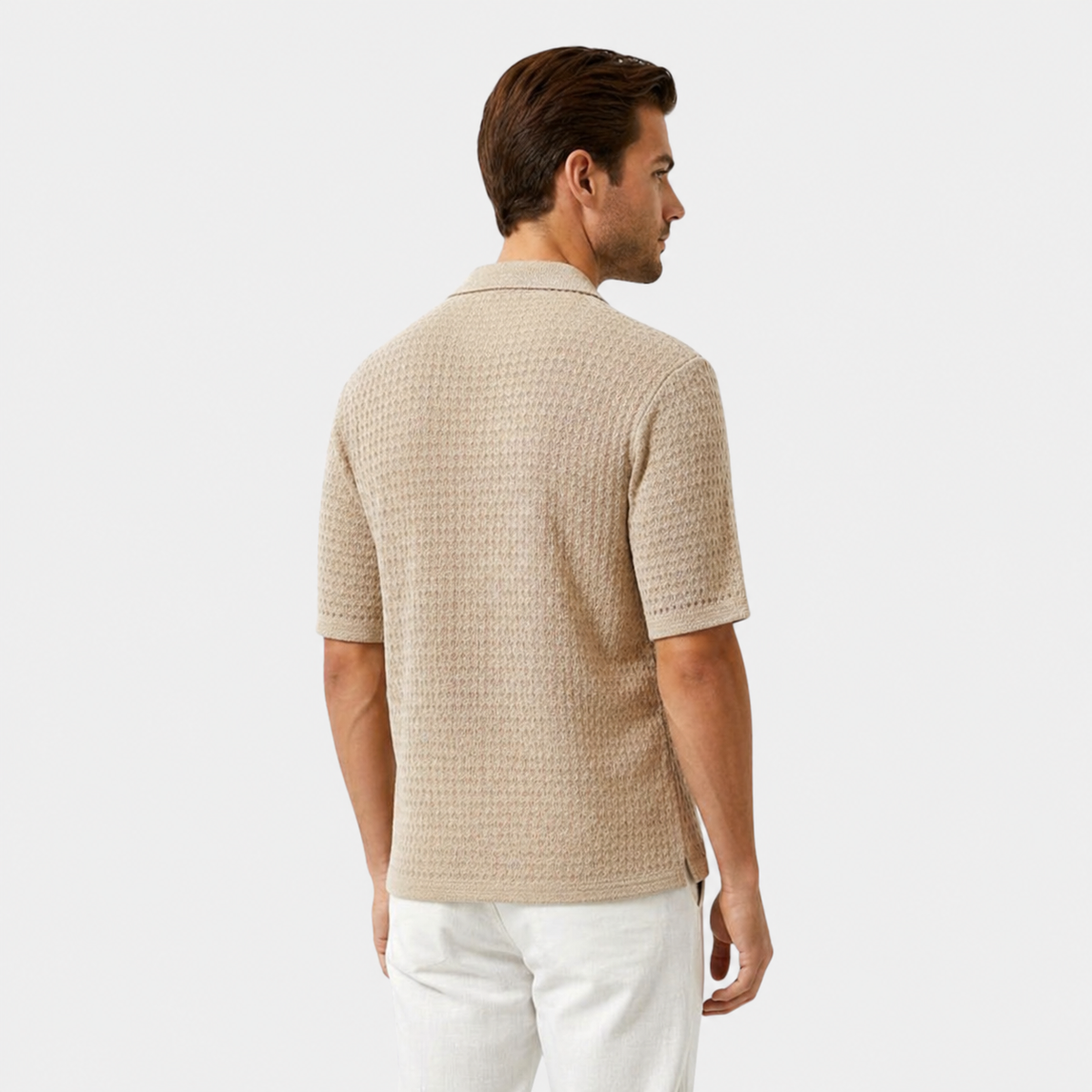 Elegant Smart Casual Shirt - Beige styled