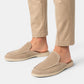Slip-On Suede Mules - Beige styled