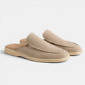 Slip-On Suede Mules - Beige