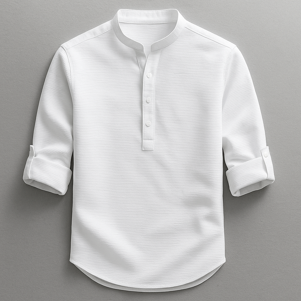 Hudson Henley Shirt - White