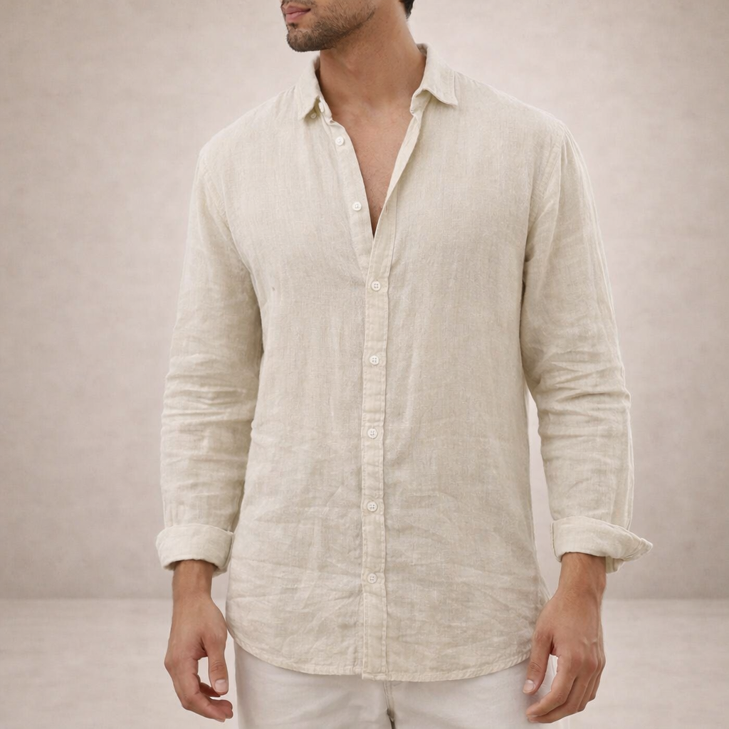 Men's Linen Shirt - Khaki