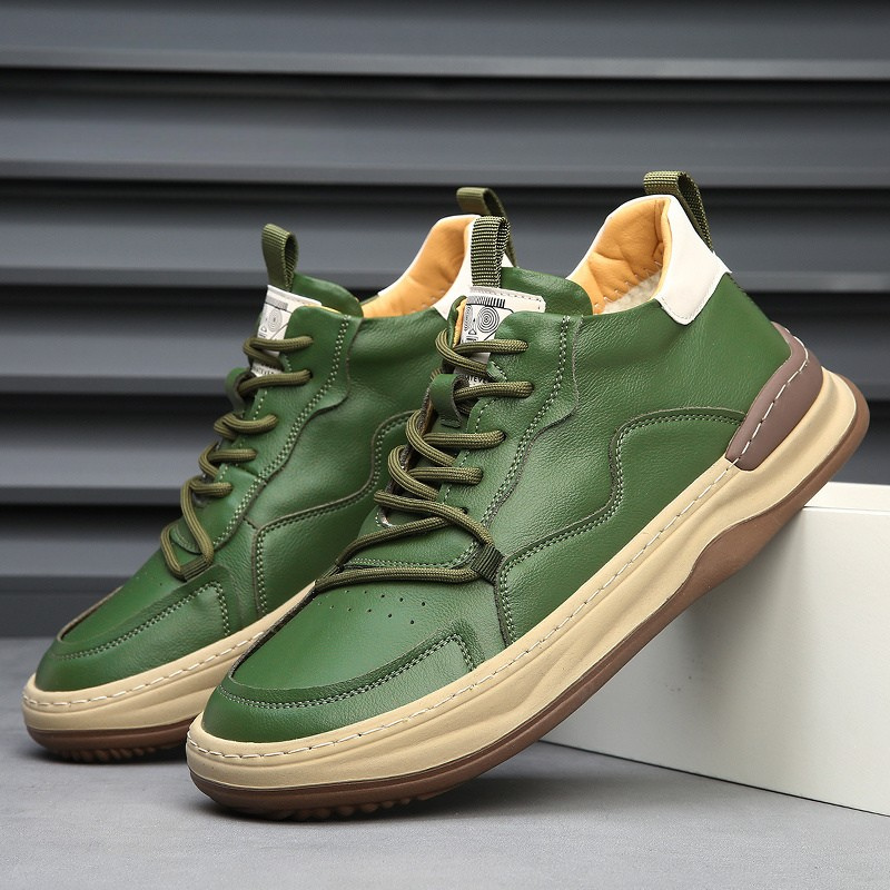 Alberti Leather Trainers - Brown