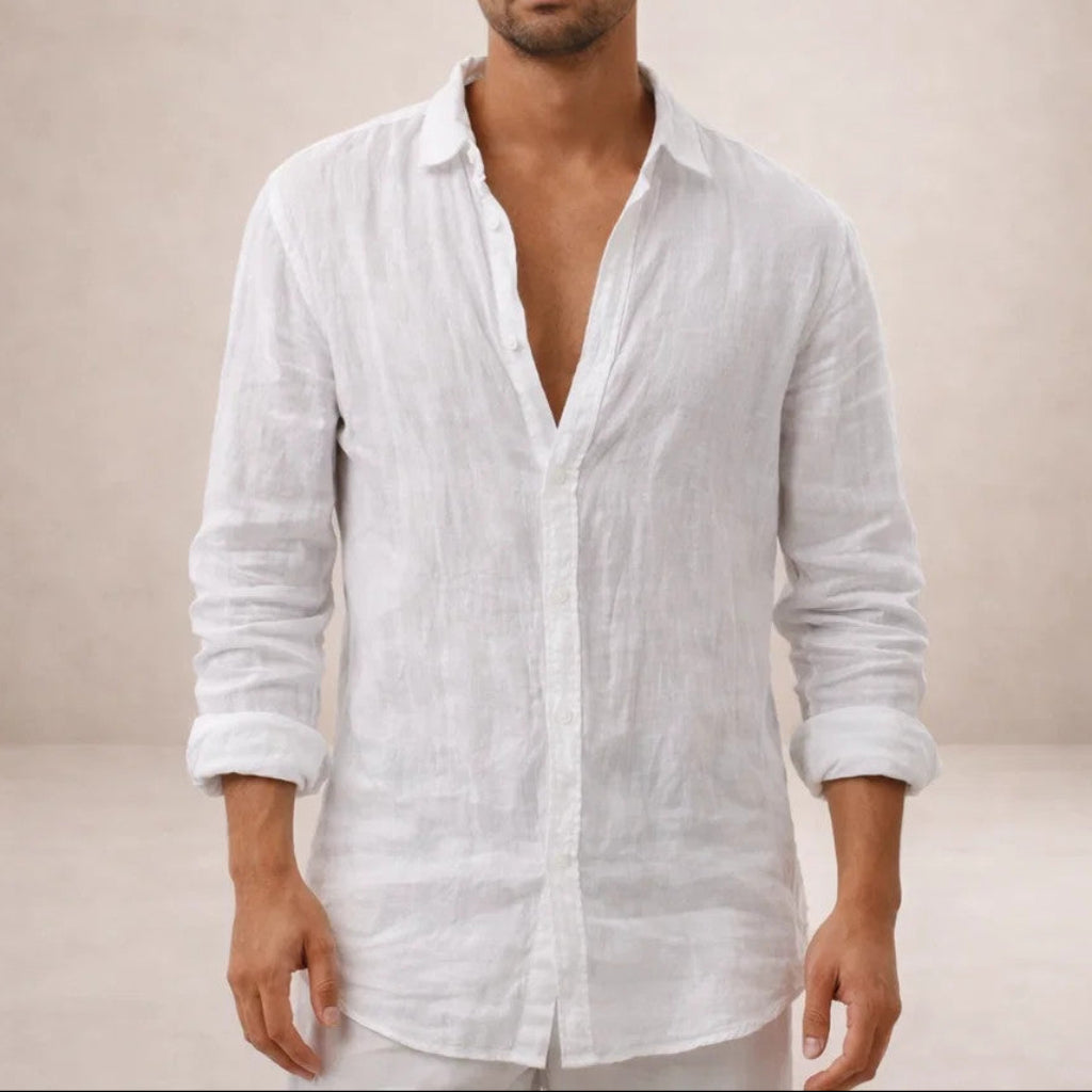 Men's Linen Shirt - White