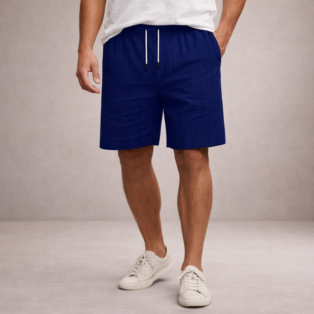 Men's Linen Shorts - Dark Blue
