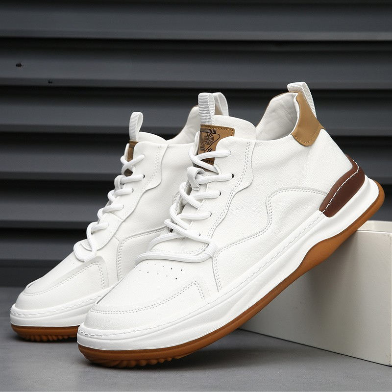 Alberti Leather Trainers - Gray
