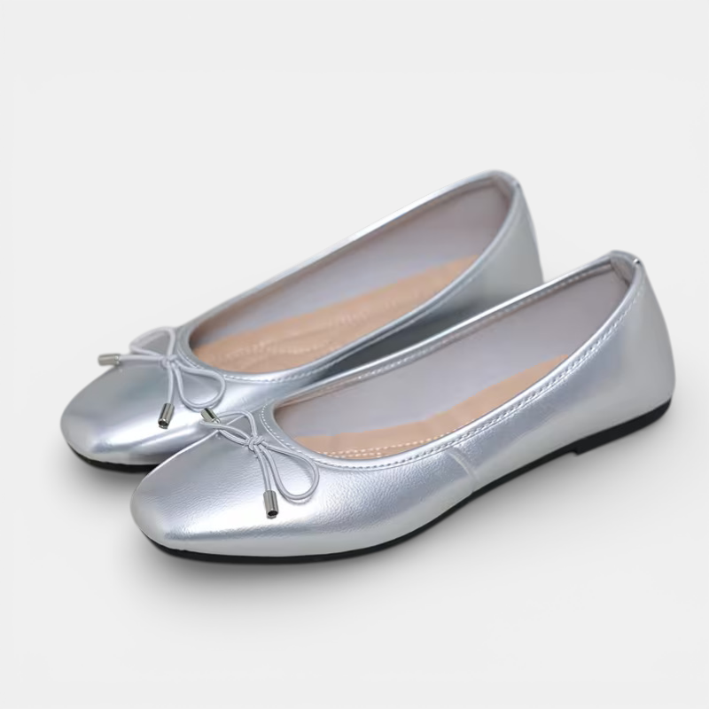 Classic Ballet Flats - Silver