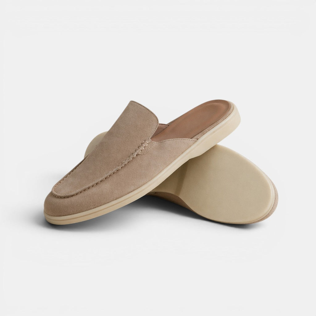 Slip-On Suede Mules - Mocha