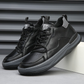 Alberti Leather Trainers - Jet Black