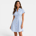 Classic Summer Midi Shirt Dress - front