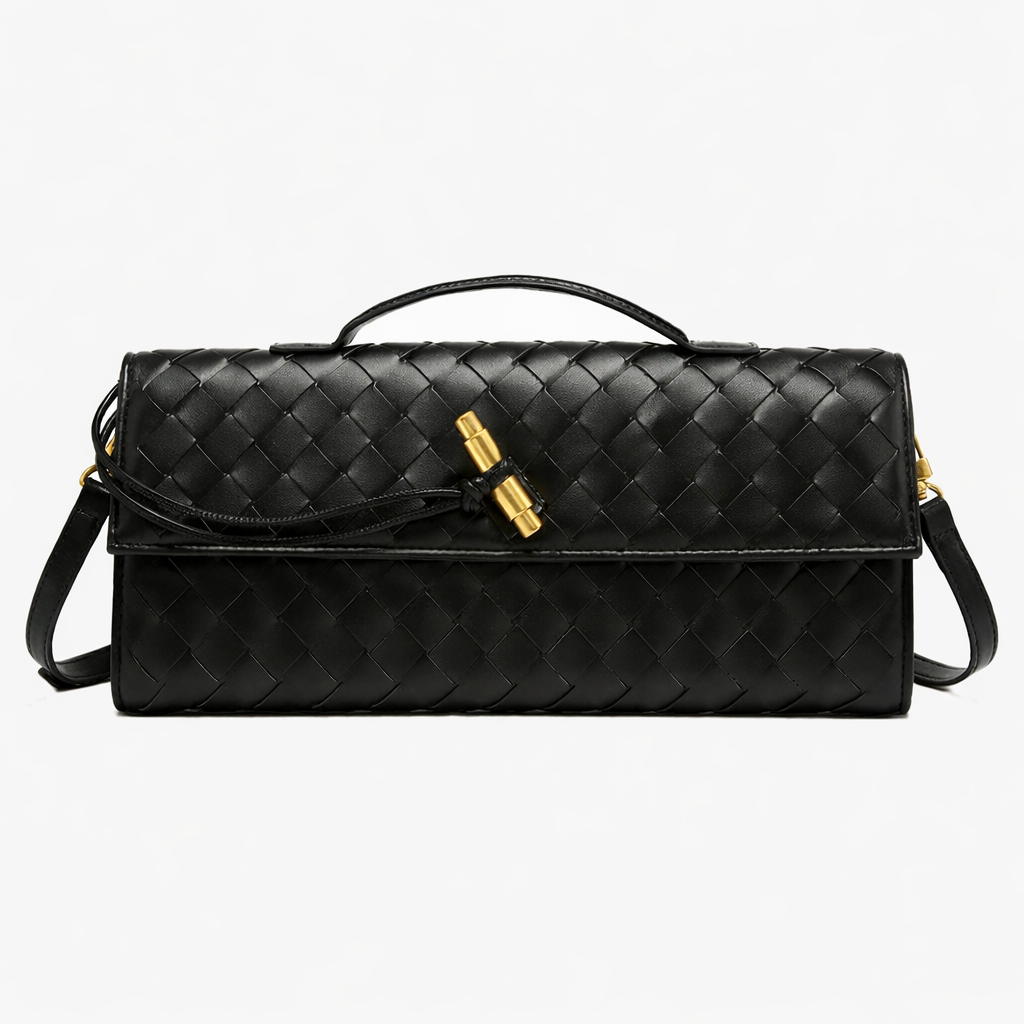 Woven Clutch Bag - Black