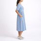 Striped Midi Dress - blue white stripe