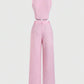 Pink Two-Piece Set - European style back view