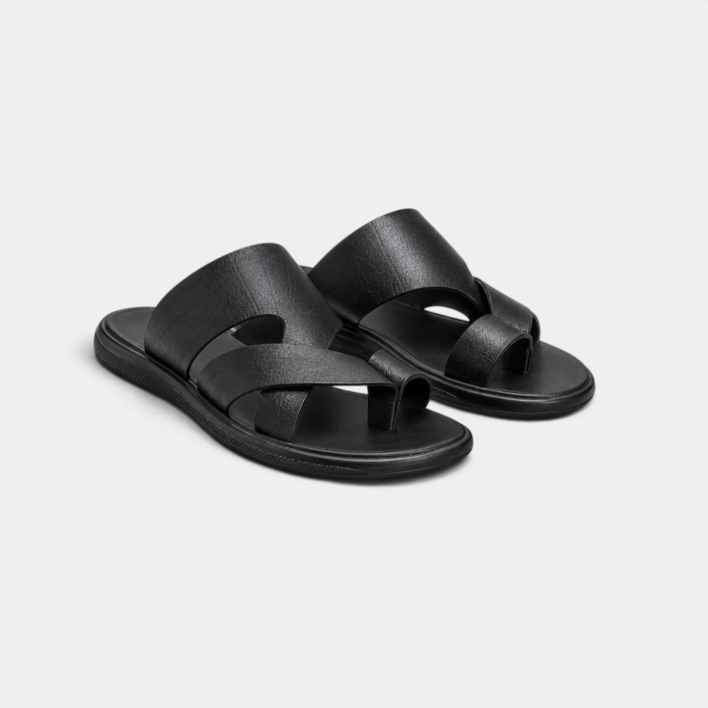 Comfortable Leather Sandals - Black main