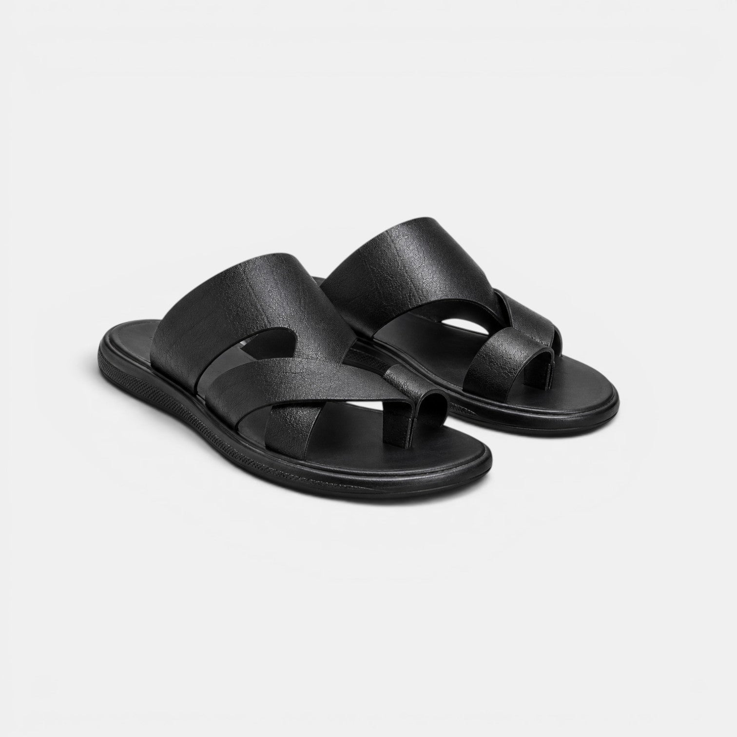 Comfortable Leather Sandals - Black main