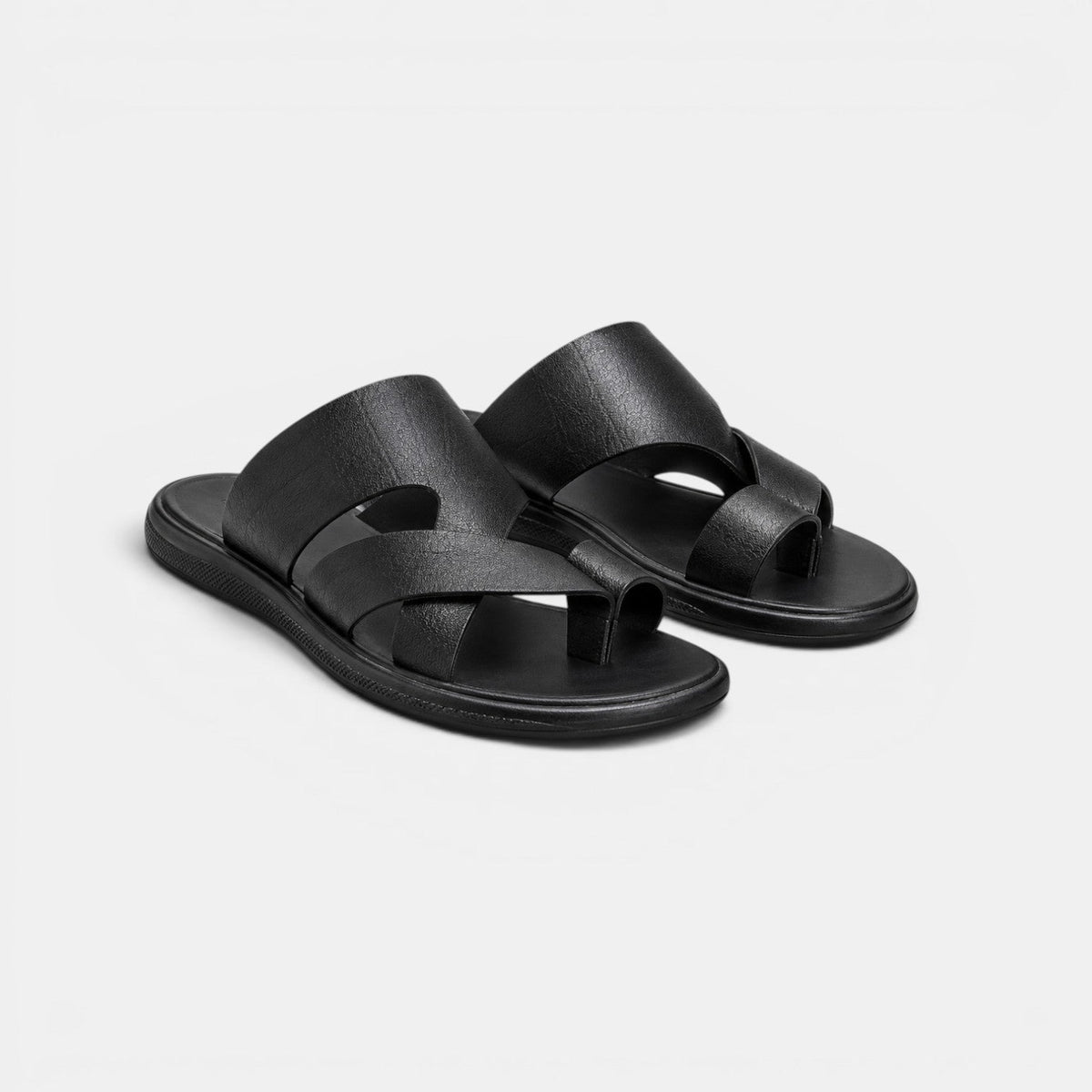 Comfortable Leather Sandals - Black main
