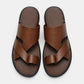 Comfortable Leather Sandals - Brown criss-cross