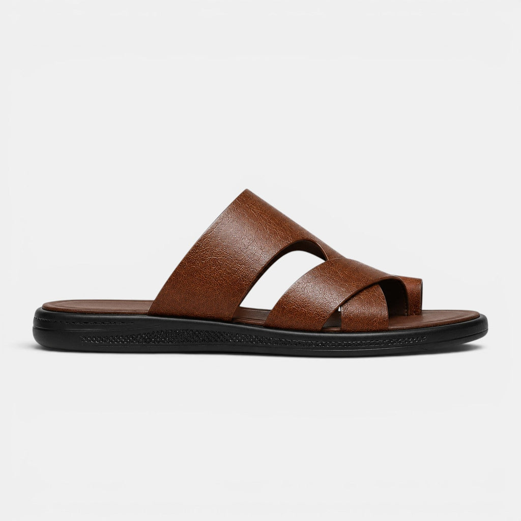 Comfortable Leather Sandals - Brown single