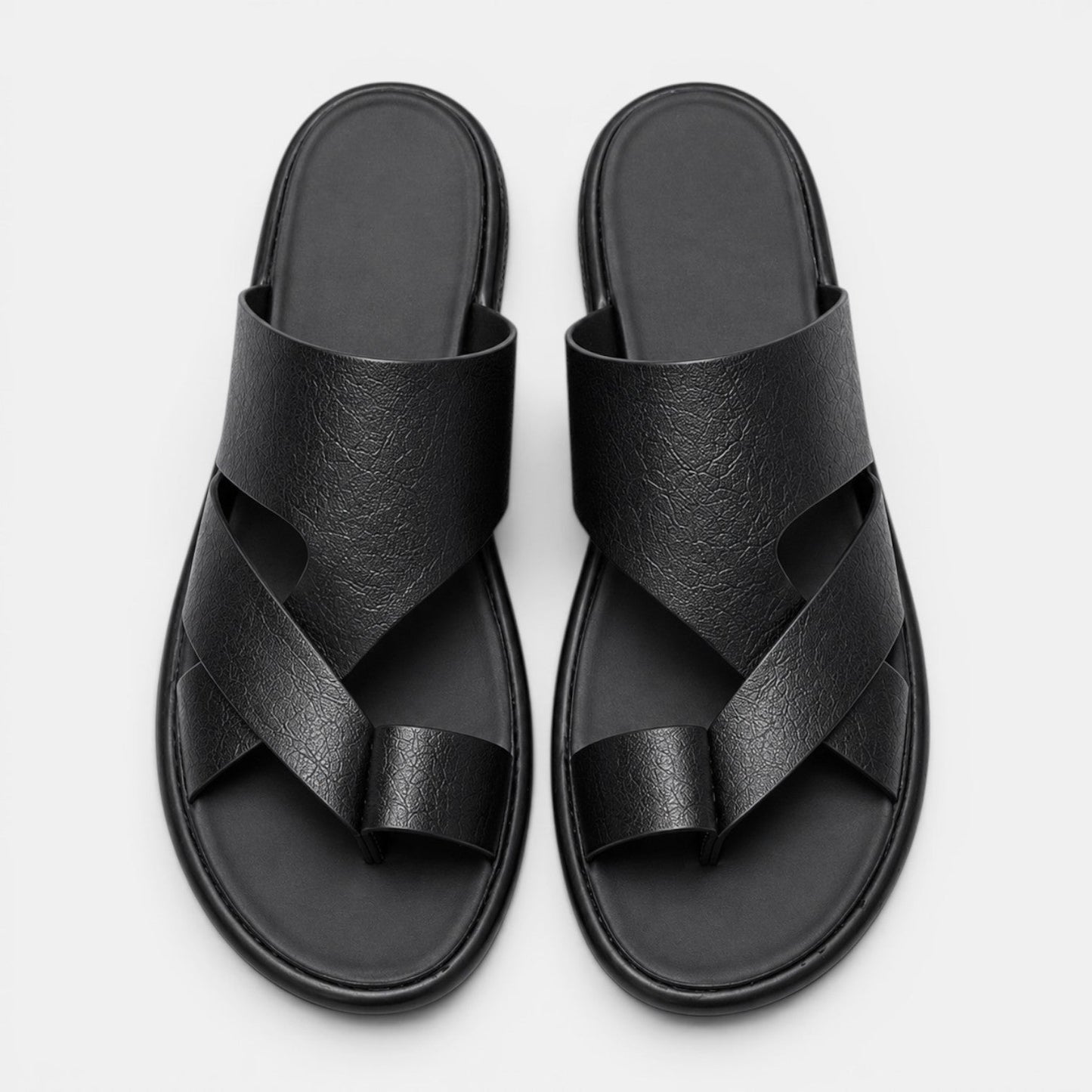 Comfortable Leather Sandals - Black side
