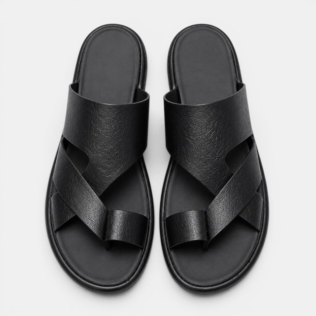 Comfortable Leather Sandals - Black side