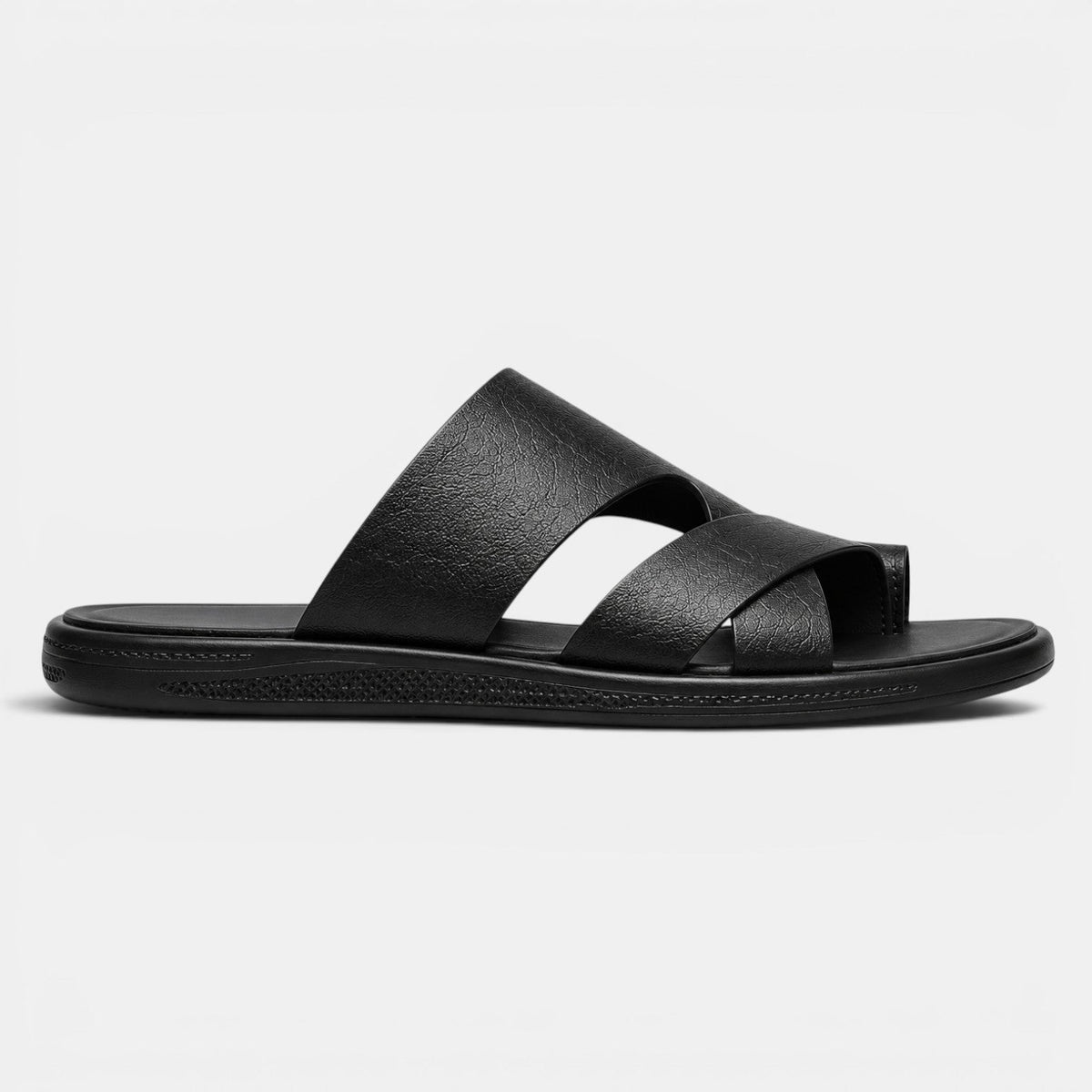 Comfortable Leather Sandals - Black single