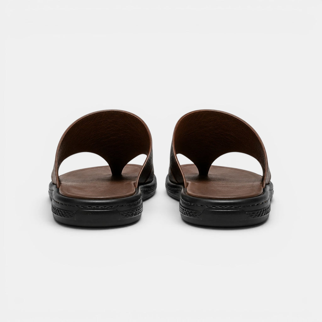 Comfortable Leather Sandals - Brown pair