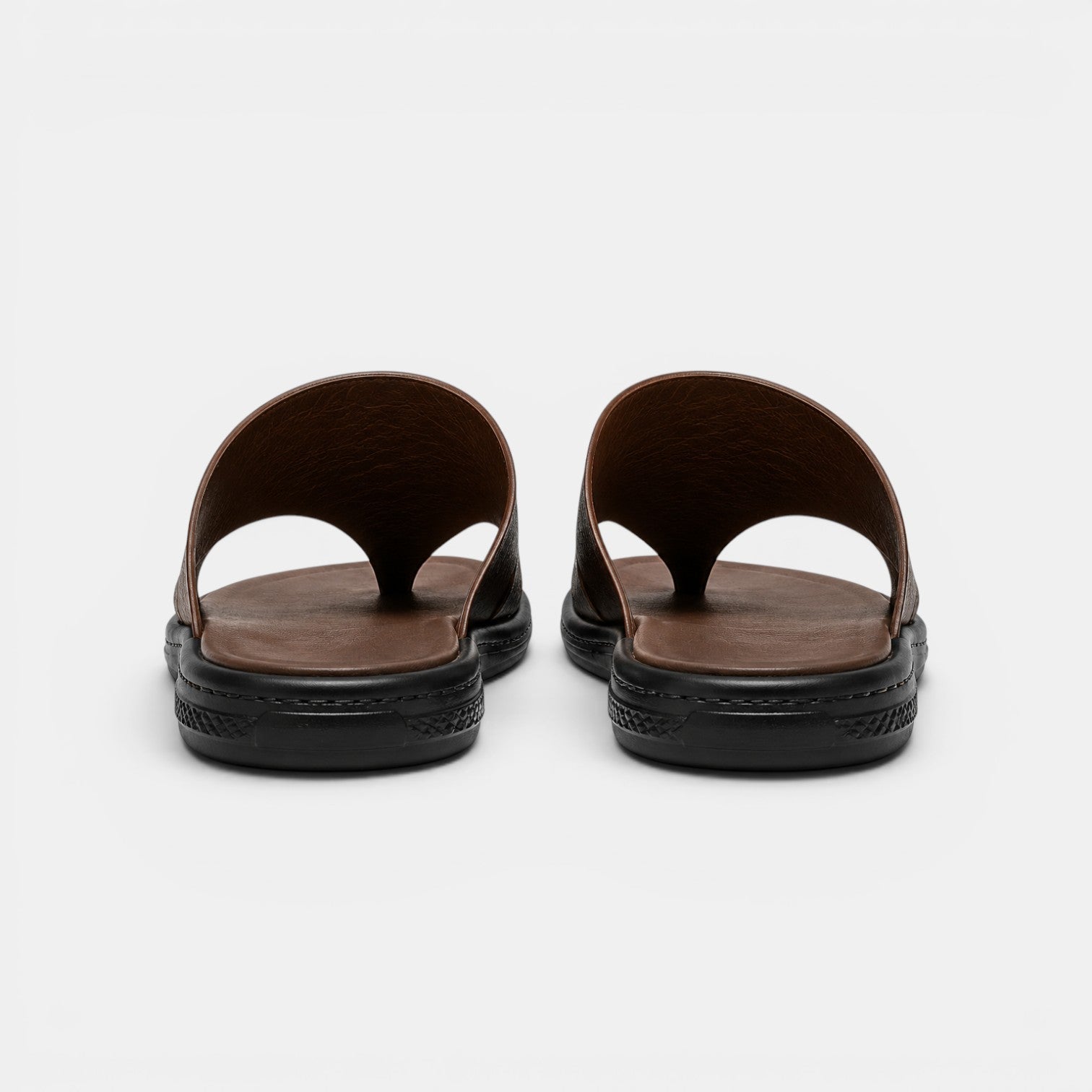Comfortable Leather Sandals - Brown pair
