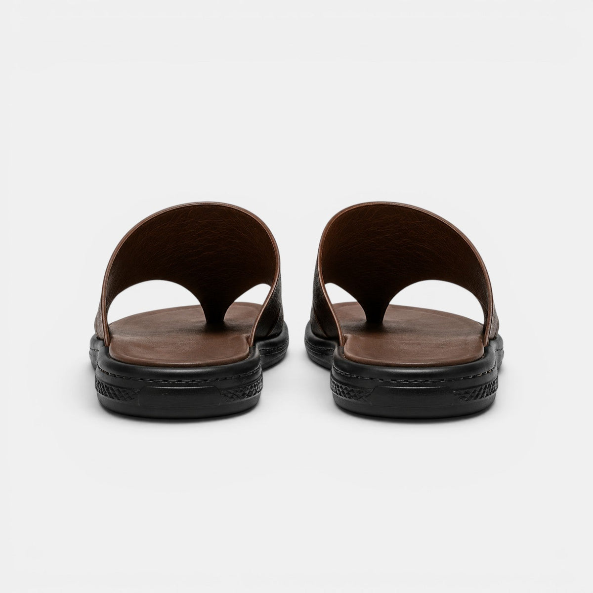 Comfortable Leather Sandals - Brown pair