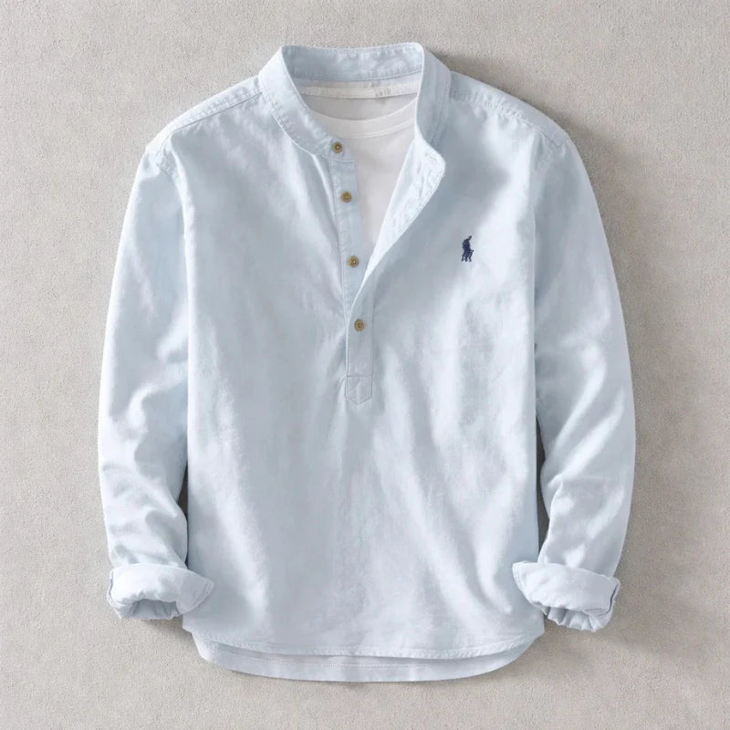 Osaka Henley Linen Shirt - front