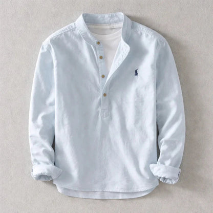 Osaka Henley Linen Shirt - front
