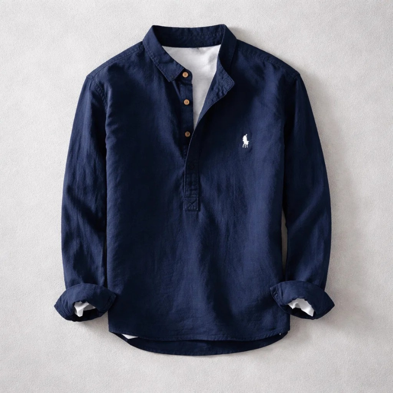 Osaka Henley Linen Shirt - summer premium linen