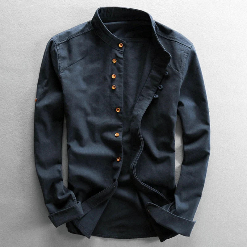 Katana Japanese Style Shirt - collar detail