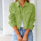 Cropped Denim Jacket - Green