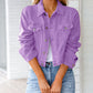 Cropped Denim Jacket - Purple