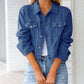 Cropped Denim Jacket - Dark Blue