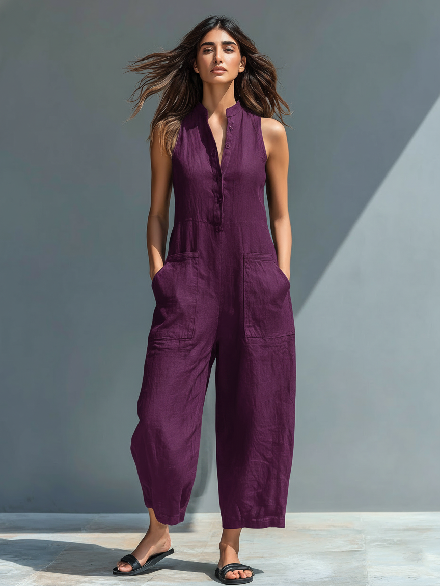 Solid Straight Cut Jumpsuit - view 5