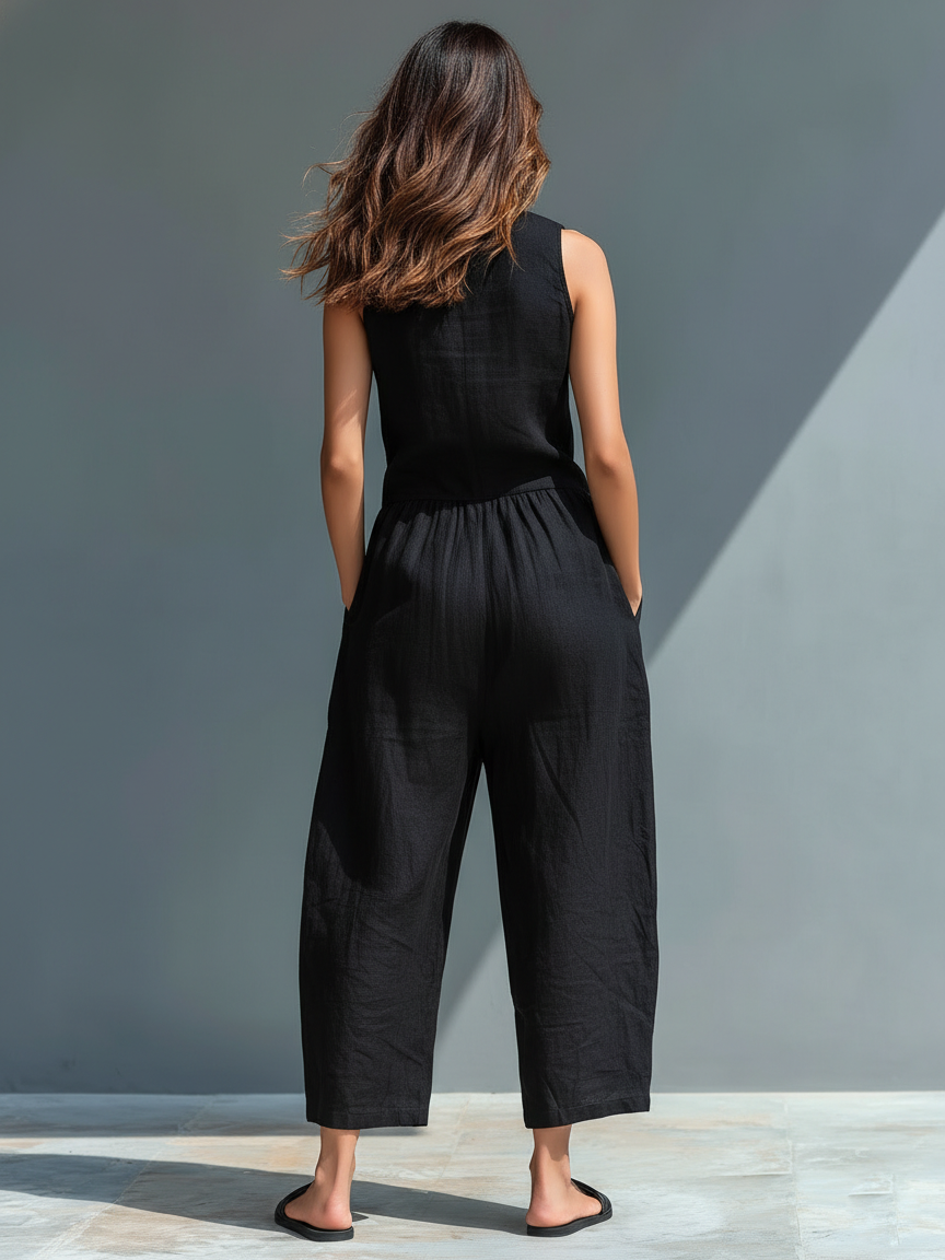 Solid Straight Cut Jumpsuit - view 2