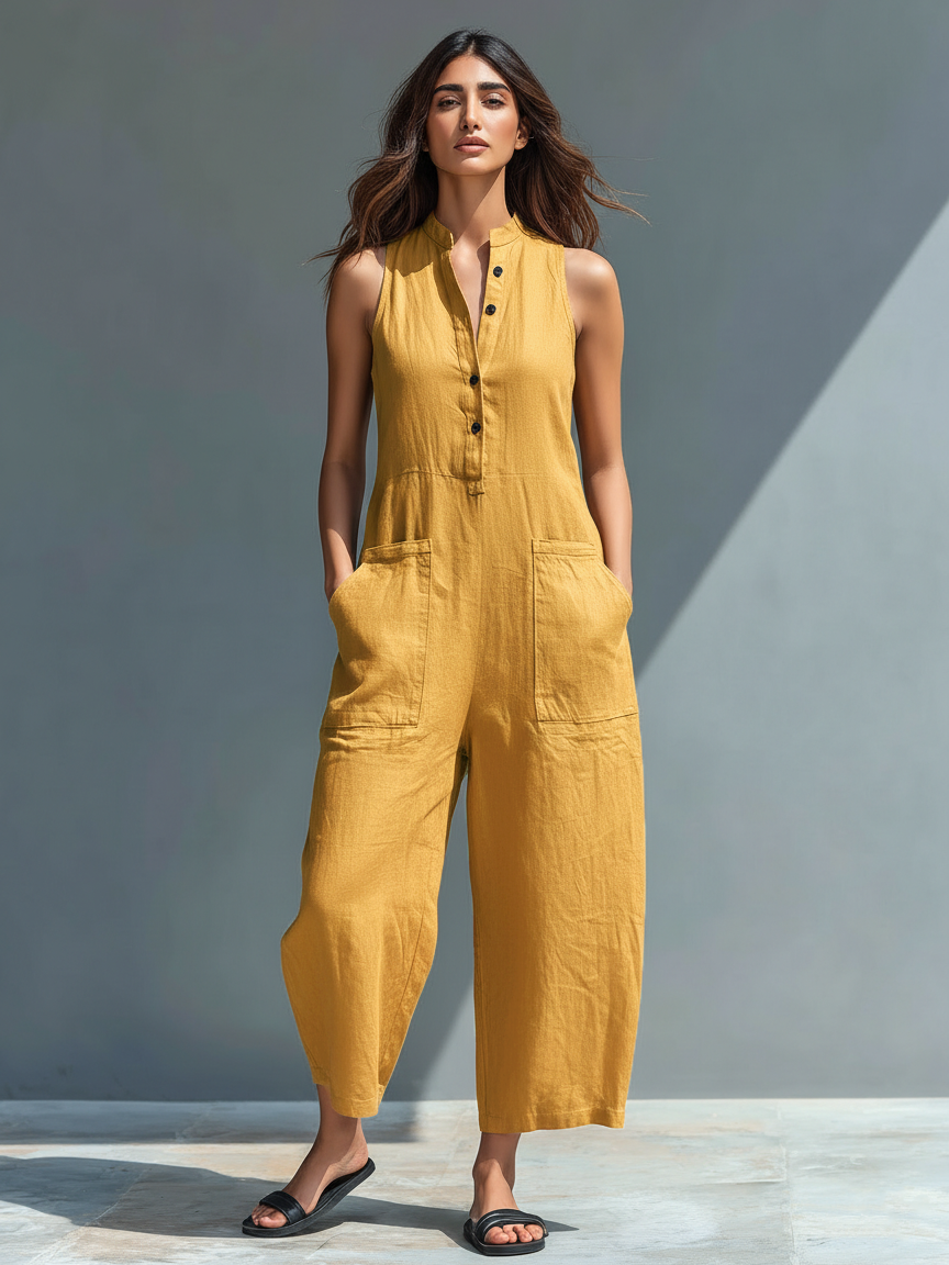 Solid Straight Cut Jumpsuit - view 3