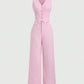 Pink Two-Piece Set - elegant waistcoat detail
