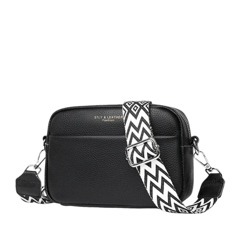 Leather Crossbody Bag - Black